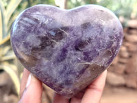 Polished Lepidolite with Pink Rubellite Hearts x 6 From Ambatondrazaka, Madagascar