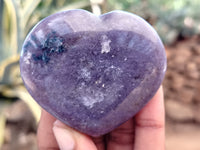 Polished Lepidolite with Pink Rubellite Hearts x 6 From Ambatondrazaka, Madagascar