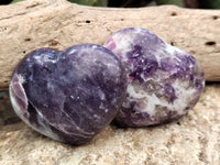 Polished Lepidolite with Pink Rubellite Hearts x 6 From Ambatondrazaka, Madagascar