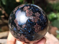 Polished Rare Iolite Spheres with Pink Feldspar Spots x 2 From Madagascar