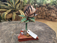 Hand Made Medium Gemstone Protea Flower - sold per piece From South Africa