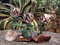 Hand Made Medium Gemstone Protea Flower - sold per piece From South Africa