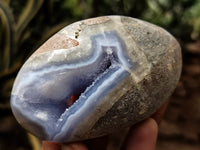 Polished Blue Lace Agate Geodes x 6 From Nsanje, Malawi