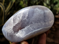 Polished Blue Lace Agate Geodes x 6 From Nsanje, Malawi