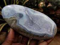 Polished Blue Lace Agate Geodes x 6 From Nsanje, Malawi