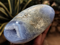 Polished Blue Lace Agate Geodes x 6 From Nsanje, Malawi