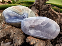 Polished Blue Lace Agate Geodes x 6 From Nsanje, Malawi