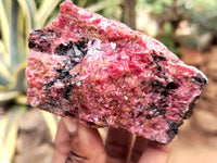 Natural Rhodonite Cobbed Specimens x 6 From Rhusinga, Zimbabwe