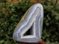 Polished Blue Lace Agate Standing Geodes x 4 From Nsanje, Malawi