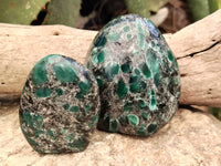 Polished Emerald Mica In Matrix Standing Free Forms x 4 From Mutoko, Zimbabwe