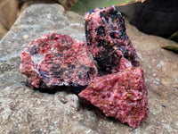 Natural Rhodonite Cobbed Specimens x 20 From Rhusinga, Zimbabwe