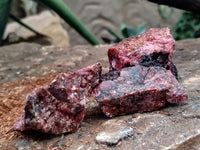 Natural Rhodonite Cobbed Specimens x 20 From Rhusinga, Zimbabwe