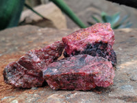 Natural Rhodonite Cobbed Specimens x 20 From Rhusinga, Zimbabwe