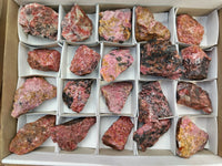 Natural Rhodonite Cobbed Specimens x 20 From Rhusinga, Zimbabwe