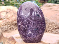 Polished Lepidolite Standing Free Forms x 3 From Vakinankaratra, Madagascar