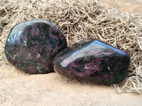 Polished Ruby Corundum In Chrome Verdite Free Forms x 4 From Zimbabwe