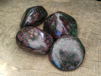 Polished Ruby Corundum In Chrome Verdite Free Forms x 4 From Zimbabwe