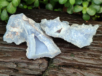 Natural Etched Blue Chalcedony Specimens x 6 From Nsanje, Malawi