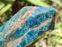 Polished Blue Apatite Points x 2 From Betroka, Madagascar