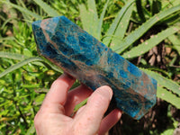 Polished Blue Apatite Points x 2 From Betroka, Madagascar