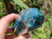 Polished Blue Apatite Points x 2 From Betroka, Madagascar