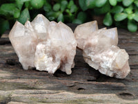 Natural Smokey Phantom Quartz Clusters x 12 From Luena, Congo