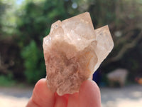 Natural Smokey Phantom Quartz Clusters x 12 From Luena, Congo