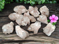 Natural Smokey Phantom Quartz Clusters x 12 From Luena, Congo