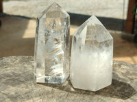 Polished Clear and Whispy Quartz Crystals x 4 From Madagascar