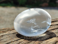 Polished Girasol Pearl Quartz Palm Stones x 24 From Ambatondrazaka, Madagascar