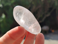 Polished Girasol Pearl Quartz Palm Stones x 24 From Ambatondrazaka, Madagascar