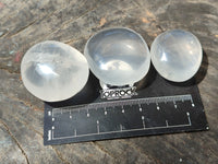 Polished Girasol Pearl Quartz Palm Stones x 24 From Ambatondrazaka, Madagascar