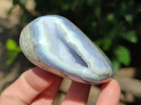 Polished Blue Lace Agate Geodes x 6 From Nsanje, Malawi