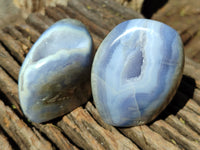 Polished Blue Lace Agate Geodes x 6 From Nsanje, Malawi