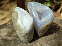 Polished Blue Lace Agate Geodes x 6 From Nsanje, Malawi