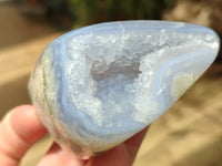 Polished Blue Lace Agate Geodes x 6 From Nsanje, Malawi