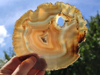 Polished Banded Agate Gemstone Slices x 4 From Madagascar