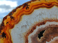 Polished Banded Agate Gemstone Slices x 4 From Madagascar