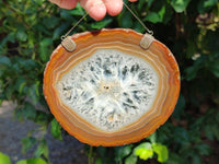 Polished Banded Agate Gemstone Slices x 4 From Madagascar