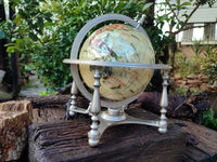 Hand Made Large Mother of Pearl Revolving World Globe with Metal Stand x 1 From China