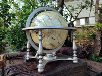 Hand Made Large Mother of Pearl Revolving World Globe with Metal Stand x 1 From China