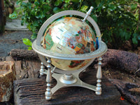 Hand Made Large Mother of Pearl Revolving World Globe with Metal Stand x 1 From China