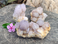 Natural Amethyst Spirit Quartz Clusters x 3 From South Africa