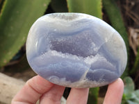 Polished Blue Lace Agate Geodes x 6 From Nsanje, Malawi