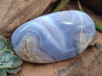 Polished Blue Lace Agate Geodes x 6 From Nsanje, Malawi