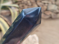 Polished Black Basalt Double Terminated Points x 6 From Antsirabe, Madagascar