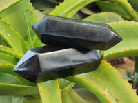 Polished Black Basalt Double Terminated Points x 6 From Antsirabe, Madagascar