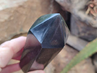 Polished Black Basalt Double Terminated Points x 6 From Antsirabe, Madagascar