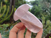 Polished Rose Quartz Mushrooms x 3 From Ambatondrazaka, Madagascar