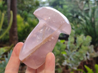 Polished Rose Quartz Mushrooms x 3 From Ambatondrazaka, Madagascar